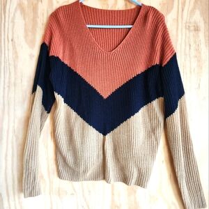 Super Cute Color Block Knit Sweater size small fits more like a medium